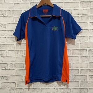 Men’s Florida Gators blue and orange pullover short sleeve collar shirt Large